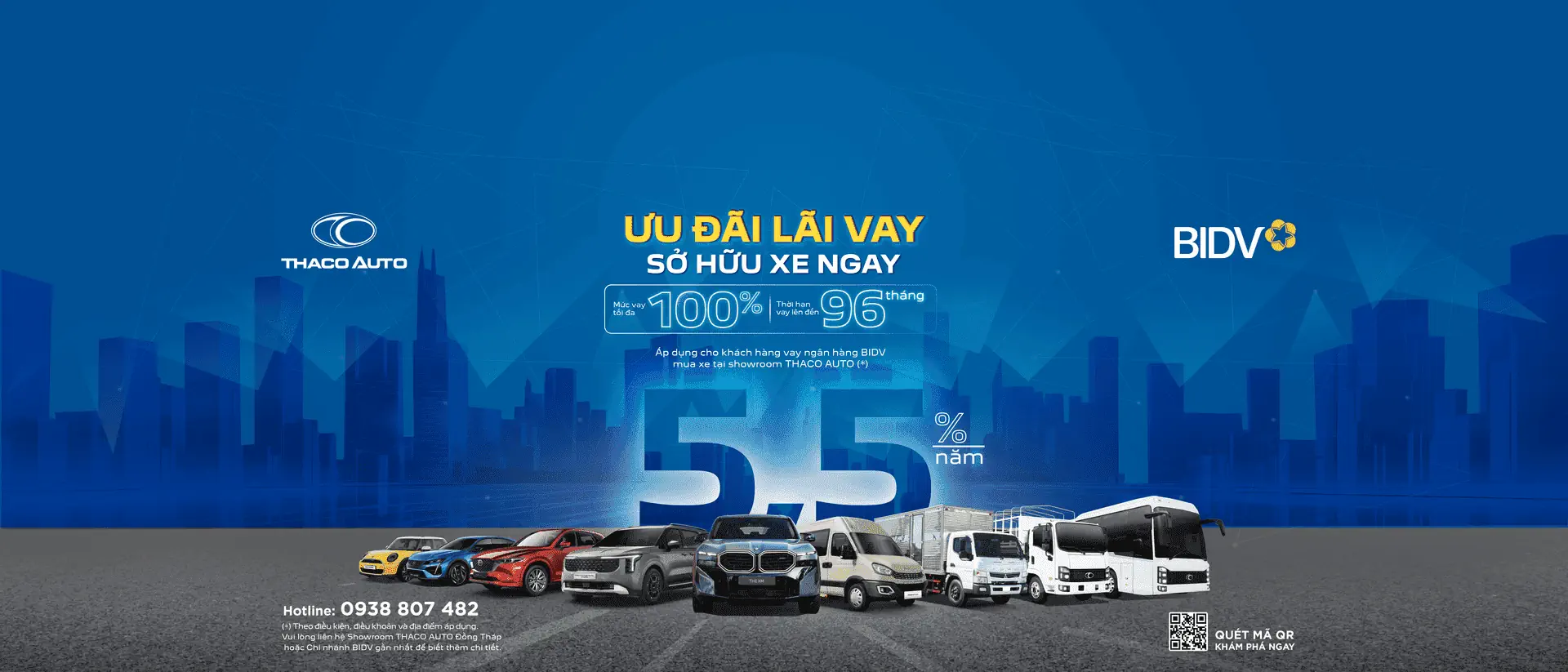 THACO AUTO hợp tác BIDV triển khai gói vay mua xe ưu đãi đến 100% giá trị xe, lãi suất chỉ từ 5,5%/năm