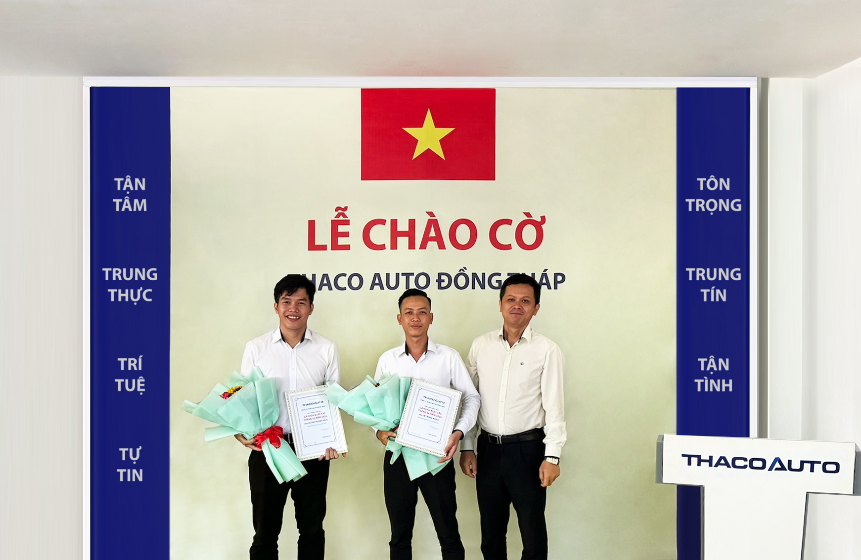 Lễ chào cờ tháng 6: THACO AUTO ĐỒNG THÁP sẵn sàng bứt phát tháng cuối Quý II/2024